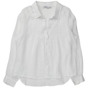 NRBY White Linen Pin-Tuck Shirt