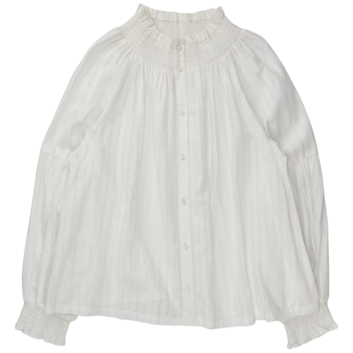 And/Or White Voile Striped Blouse