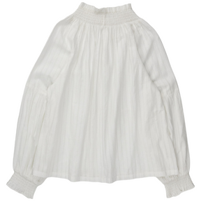 And/Or White Voile Striped Blouse