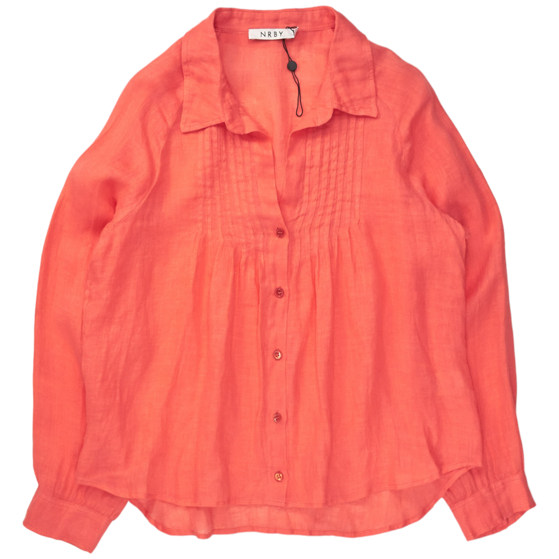 NRBY Coral Linen Pin-Tuck Shirt