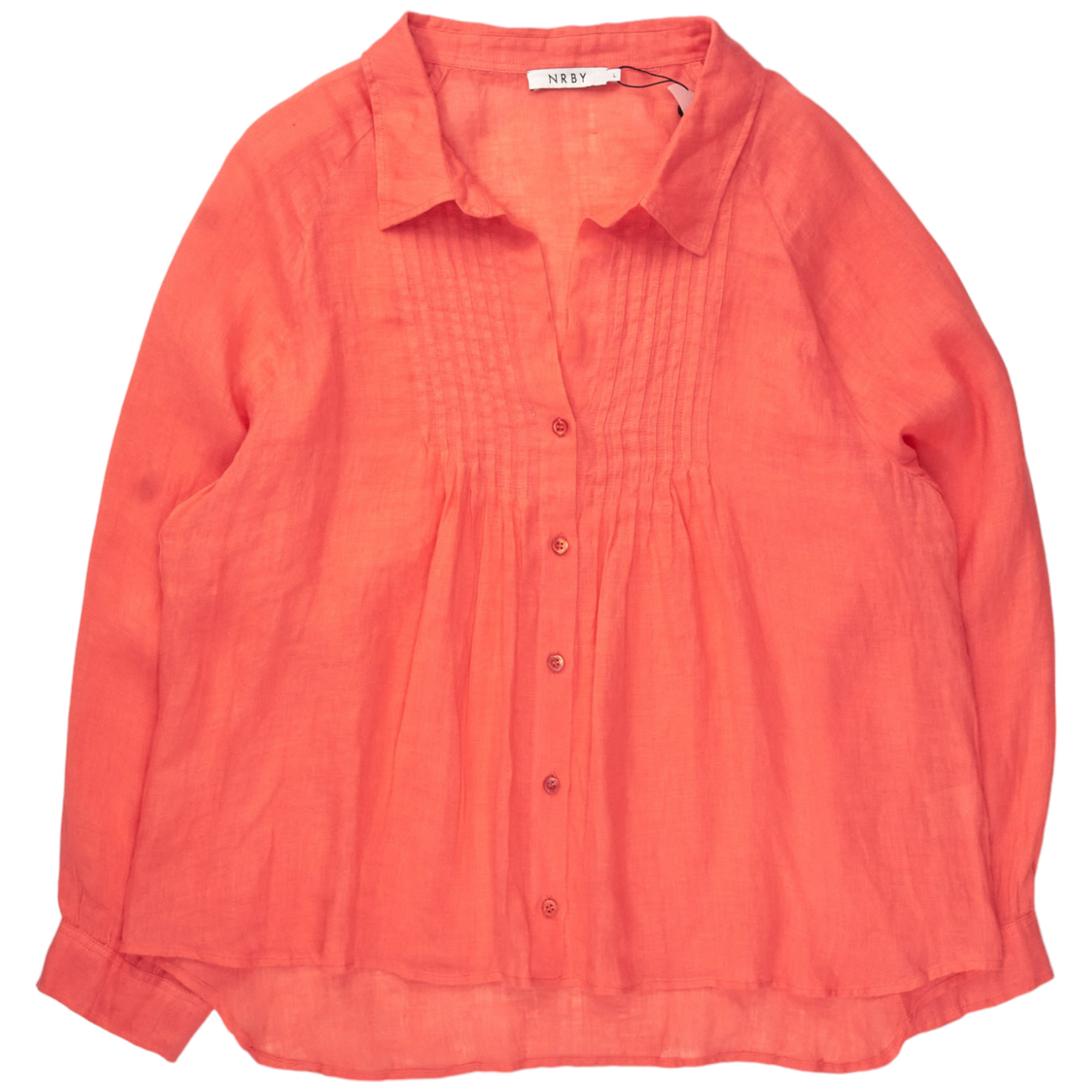 NRBY Coral Linen Pin-Tuck Shirt