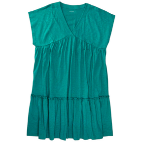 NRBY Green Slub Tiered Dress