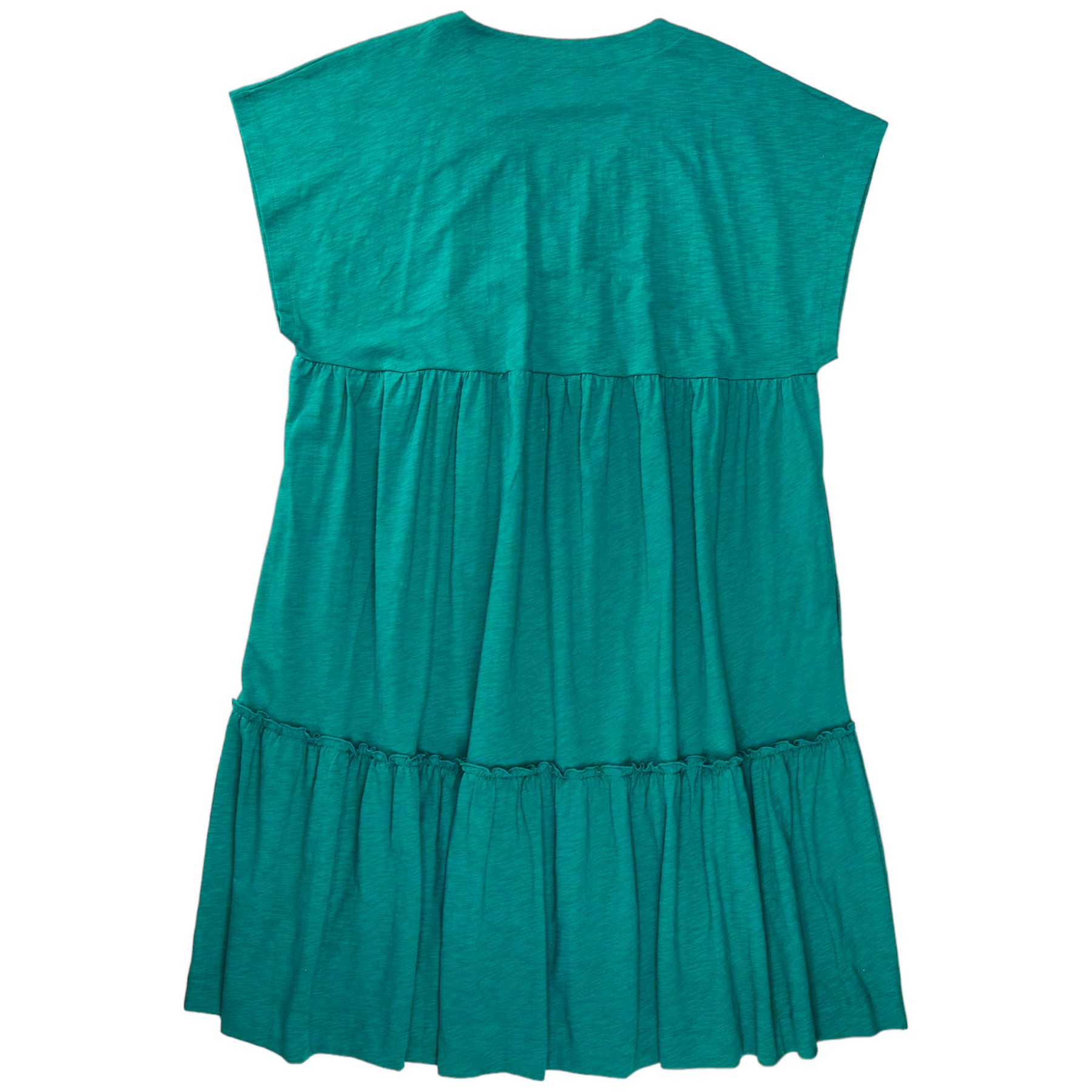 NRBY Green Slub Tiered Dress