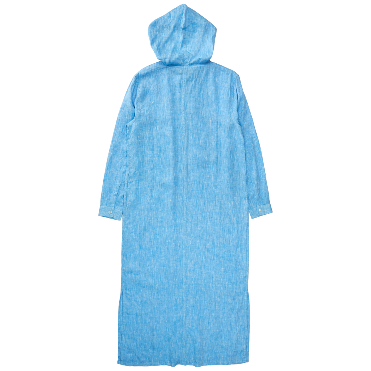 NRBY Blue Linen Hooded Dress