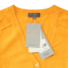 N. Peal Satsuma Orange V-Neck Cardigan