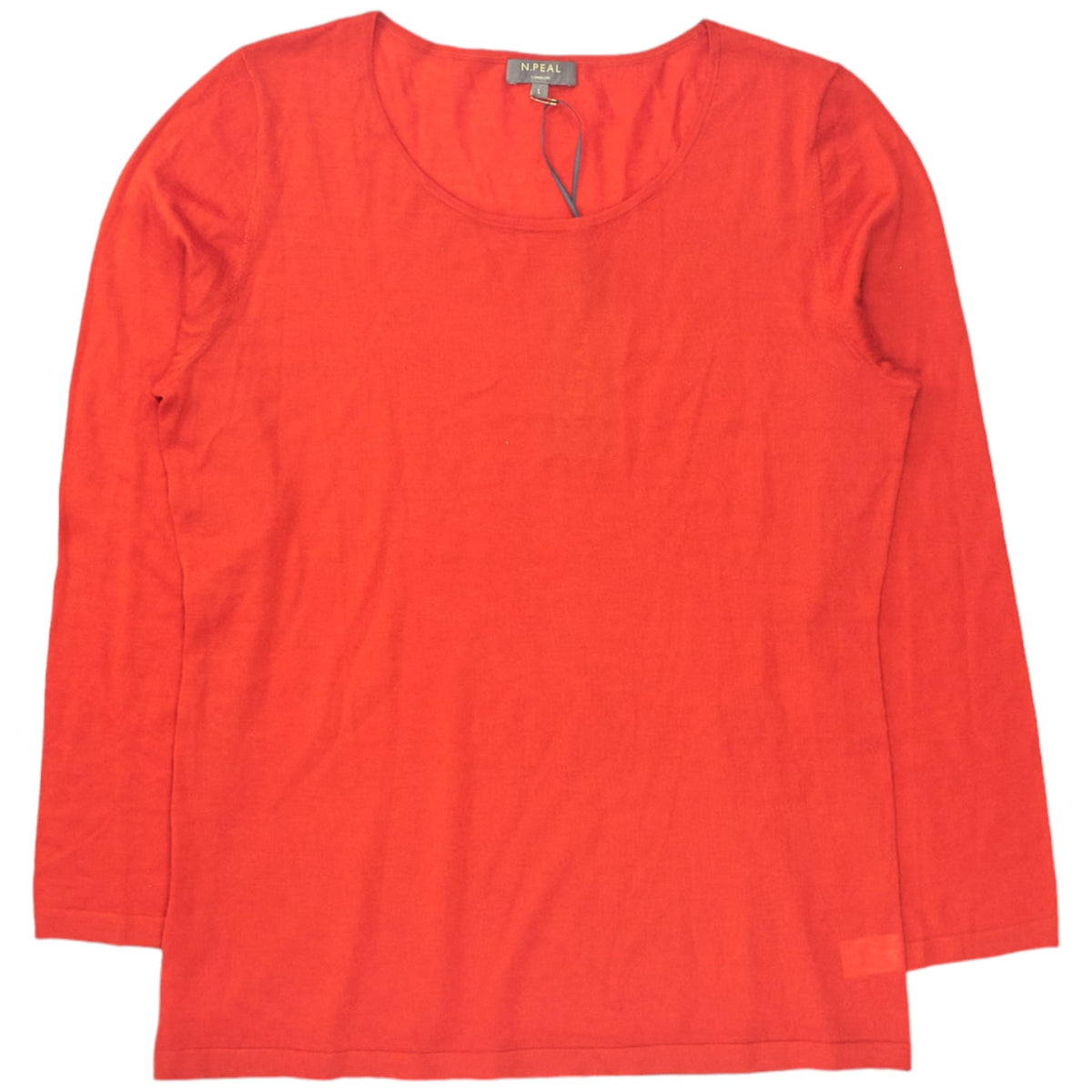 N. Peal Burnt Orange LS Round Neck Top