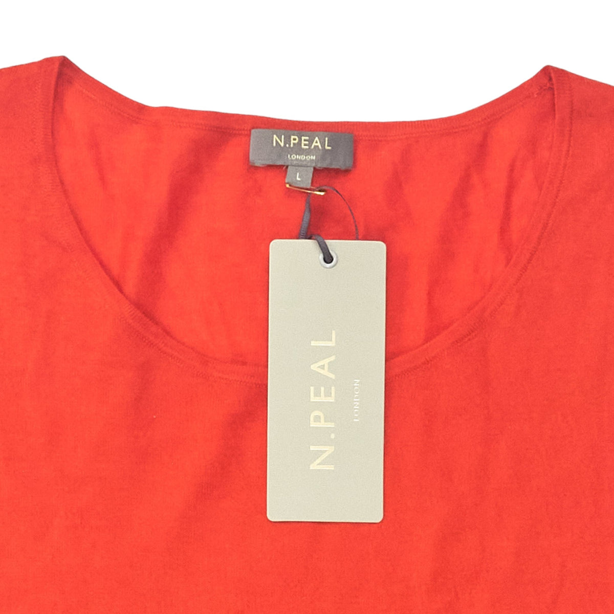 N. Peal Burnt Orange LS Round Neck Top