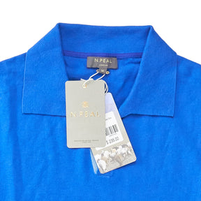 N. Peal Hockney Blue Cashmere Polo T-Shirt
