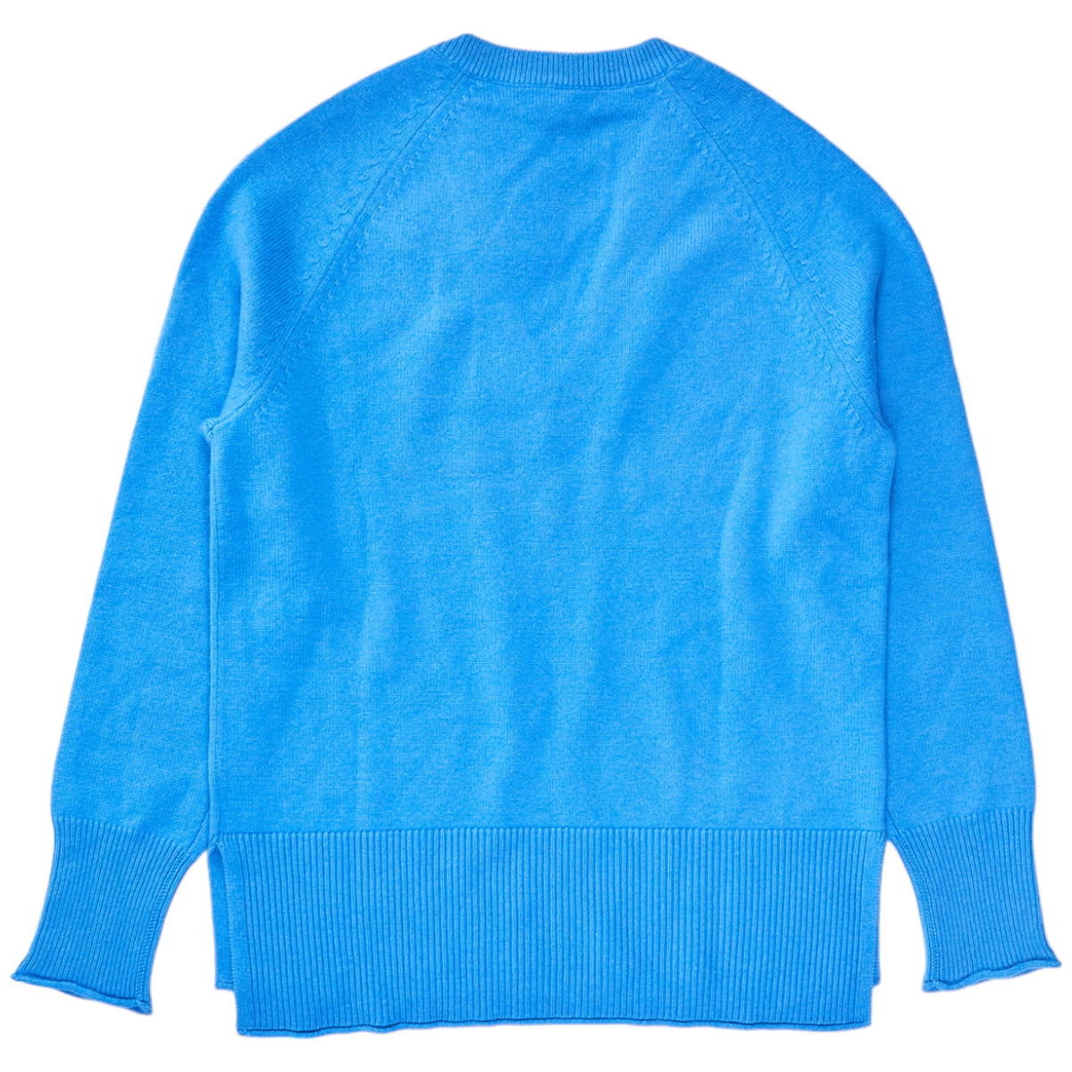 N. Peal Pool Blue Deep V-Neck Sweater
