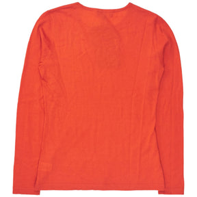 N. Peal Parker Orange LS Round Neck Top