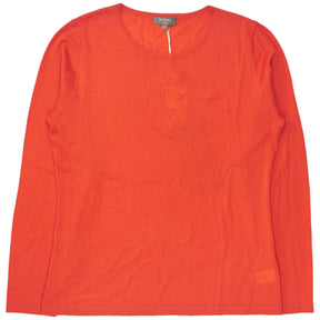 N. Peal Parker Orange LS Round Neck Top