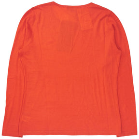 N. Peal Parker Orange LS Round Neck Top