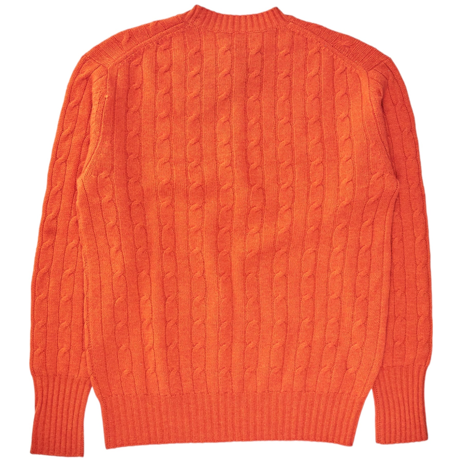 N. Peal Orange Cable Cashmere Sweater