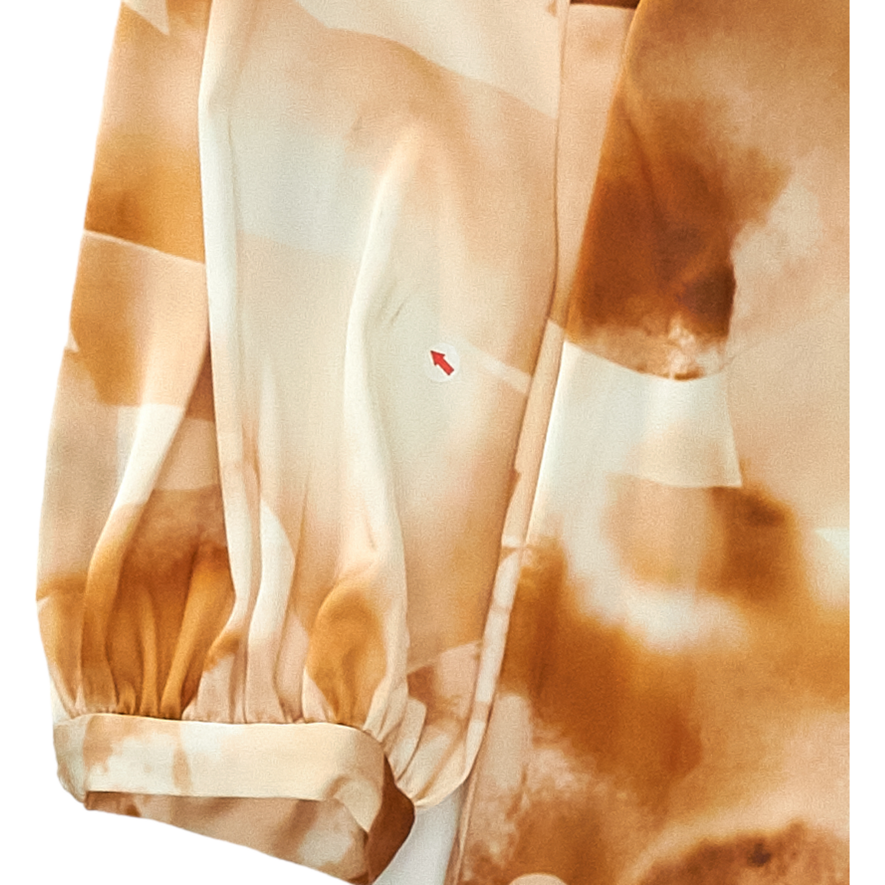 Calvin Klein Cream/Brown Satin Viscose Dress