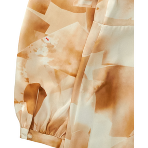 Calvin Klein Cream/Brown Satin Viscose Dress