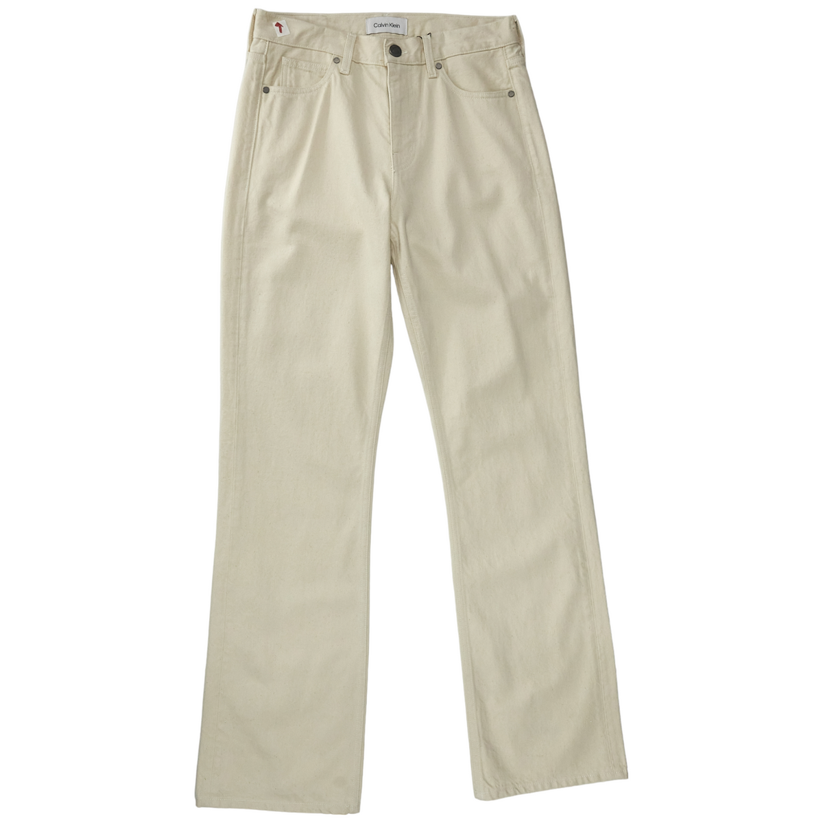 Calvin Klein Ecru Mid Rise Relax Boot Jeans
