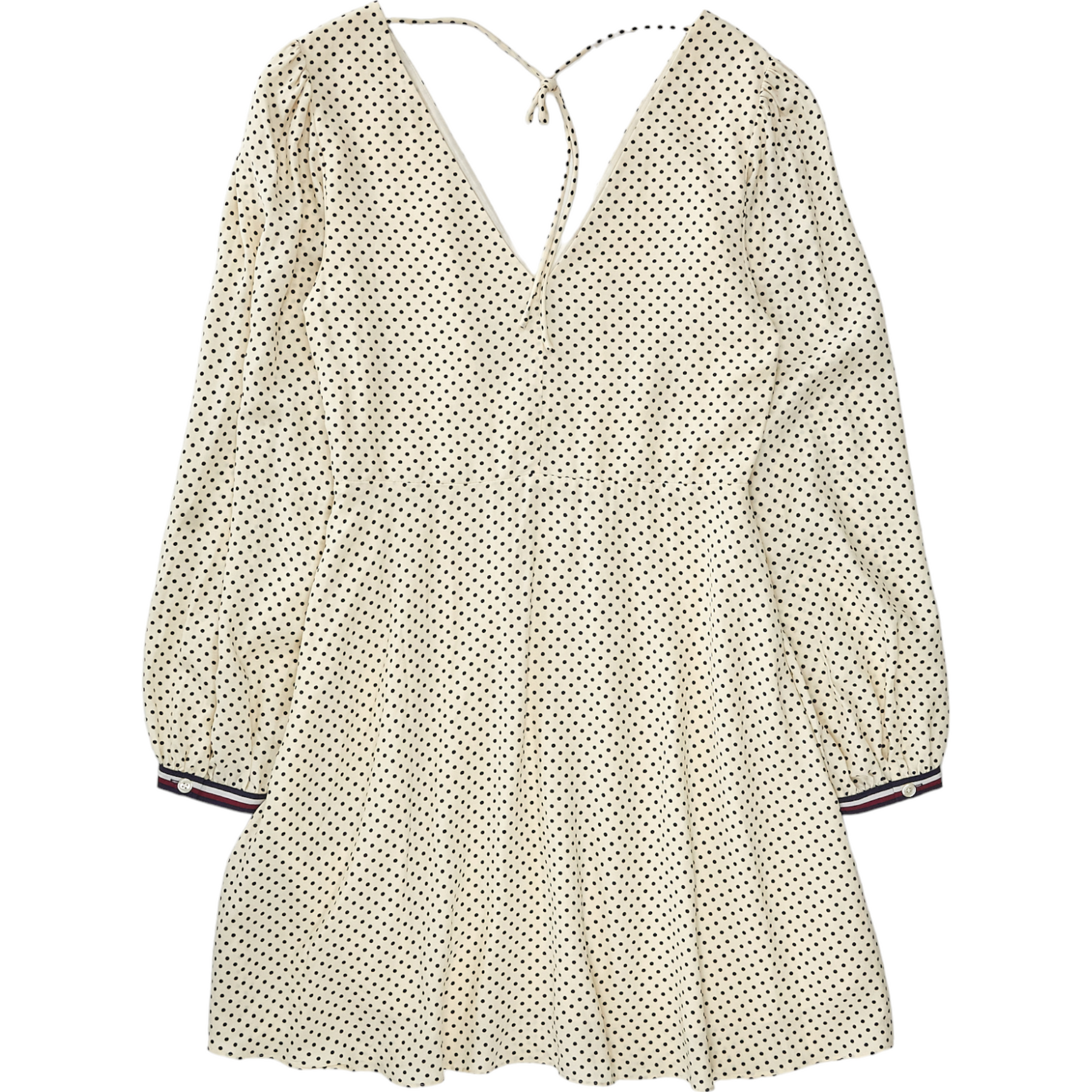 Tommy Hilfiger Cream Polka Dot V-Neck Dress