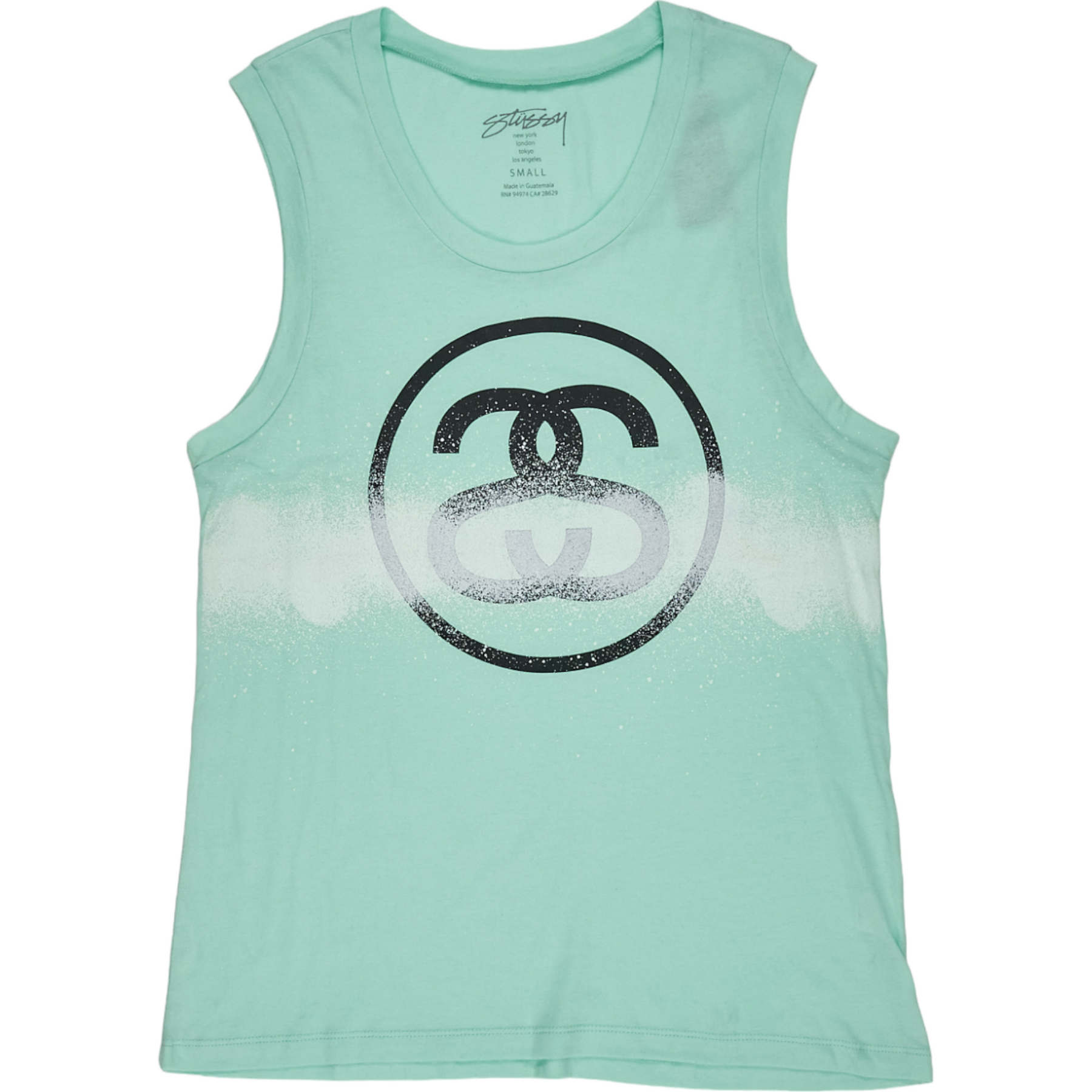 Stussy Aqua Spray Link Muscle Scoop Tank Top