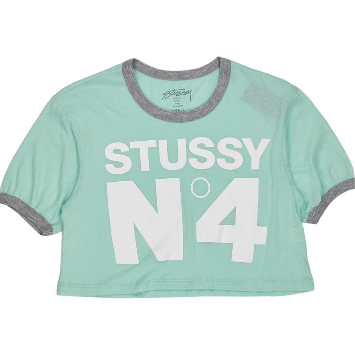 Stussy Mint Green Baby Crop Top T-Shirt