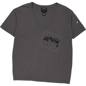 Stussy Grey V-Neck T-Shirt