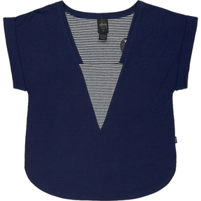 Stussy Navy Striped V-Neck T-Shirt