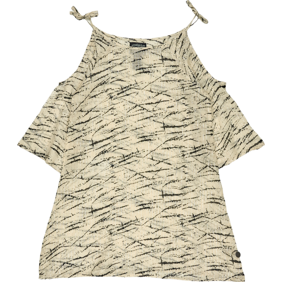 Stussy Beige Black Print Cotton Dress