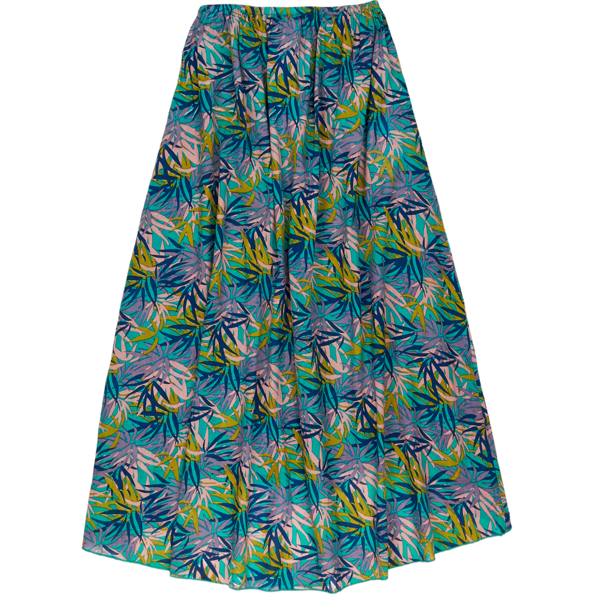 Stussy Green Blue Leaf Print Cotton Skirt