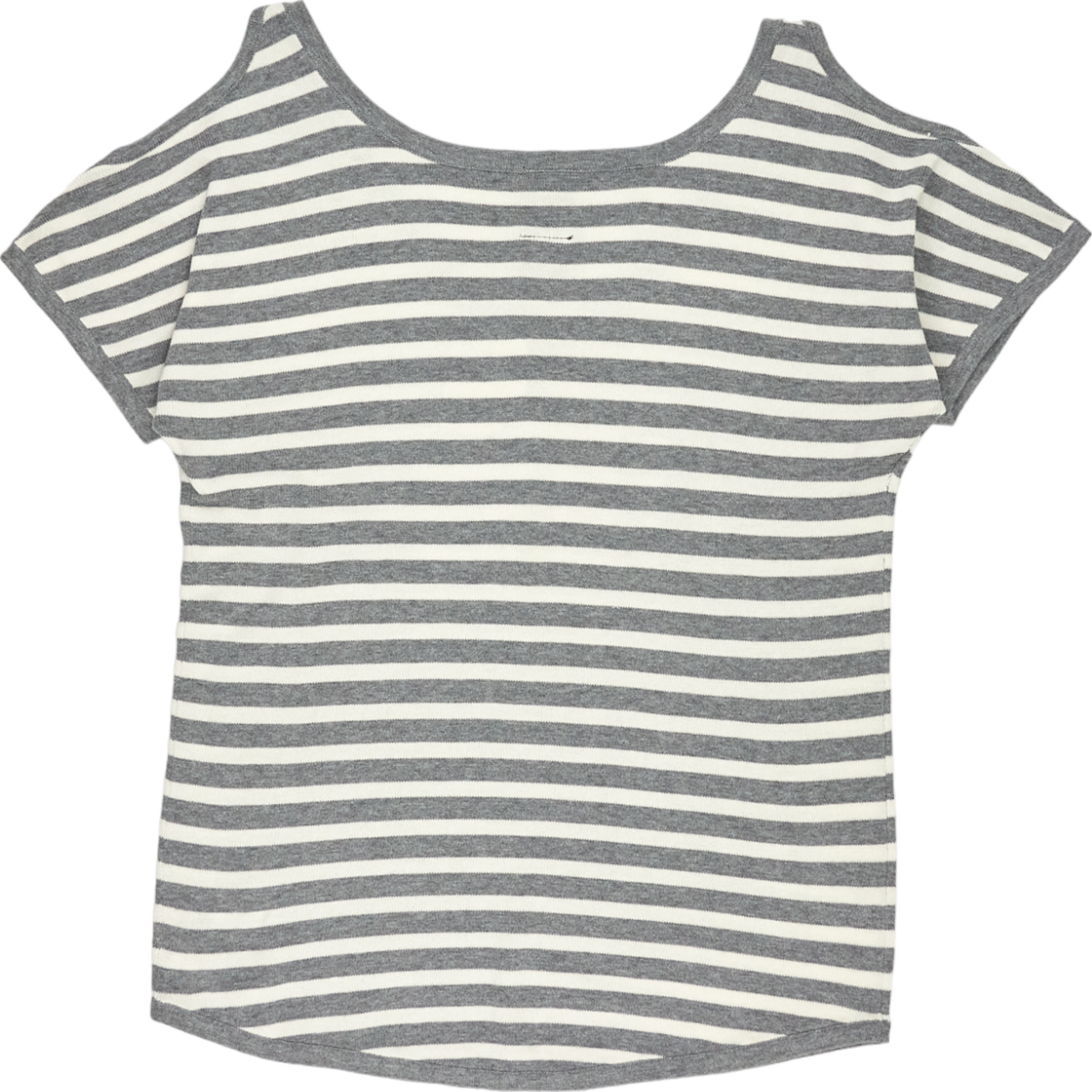 Stussy Grey White Striped Cotton T-Shirt