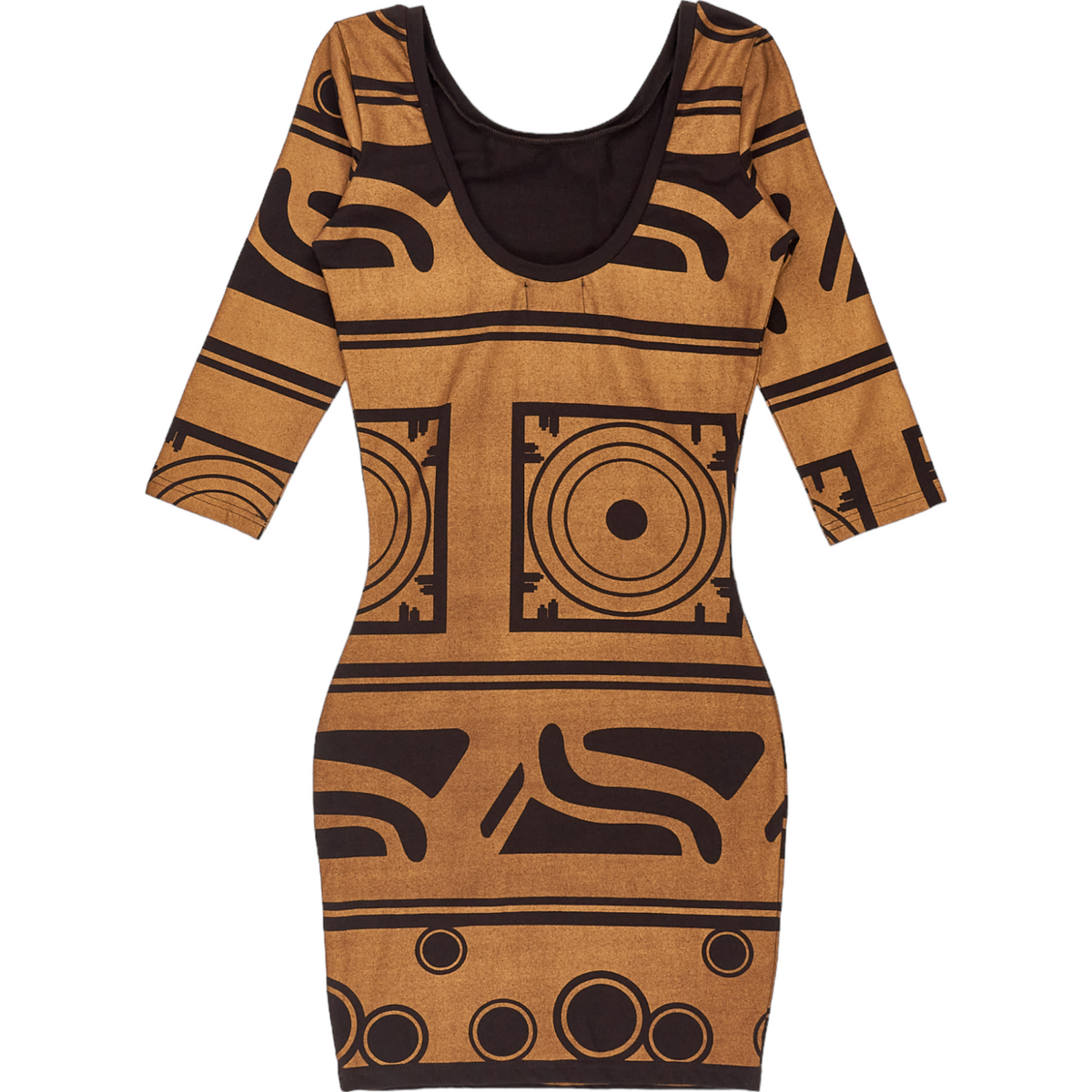 Stussy Gold/Brown Patterned Dress