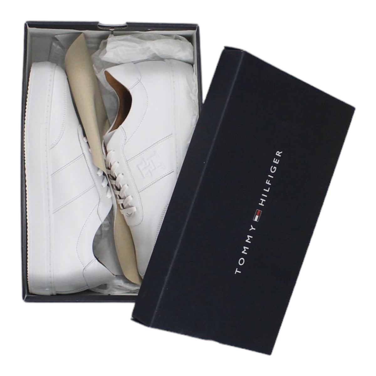 Tommy Hilfiger White Premium Leather Cupsole Shoe
