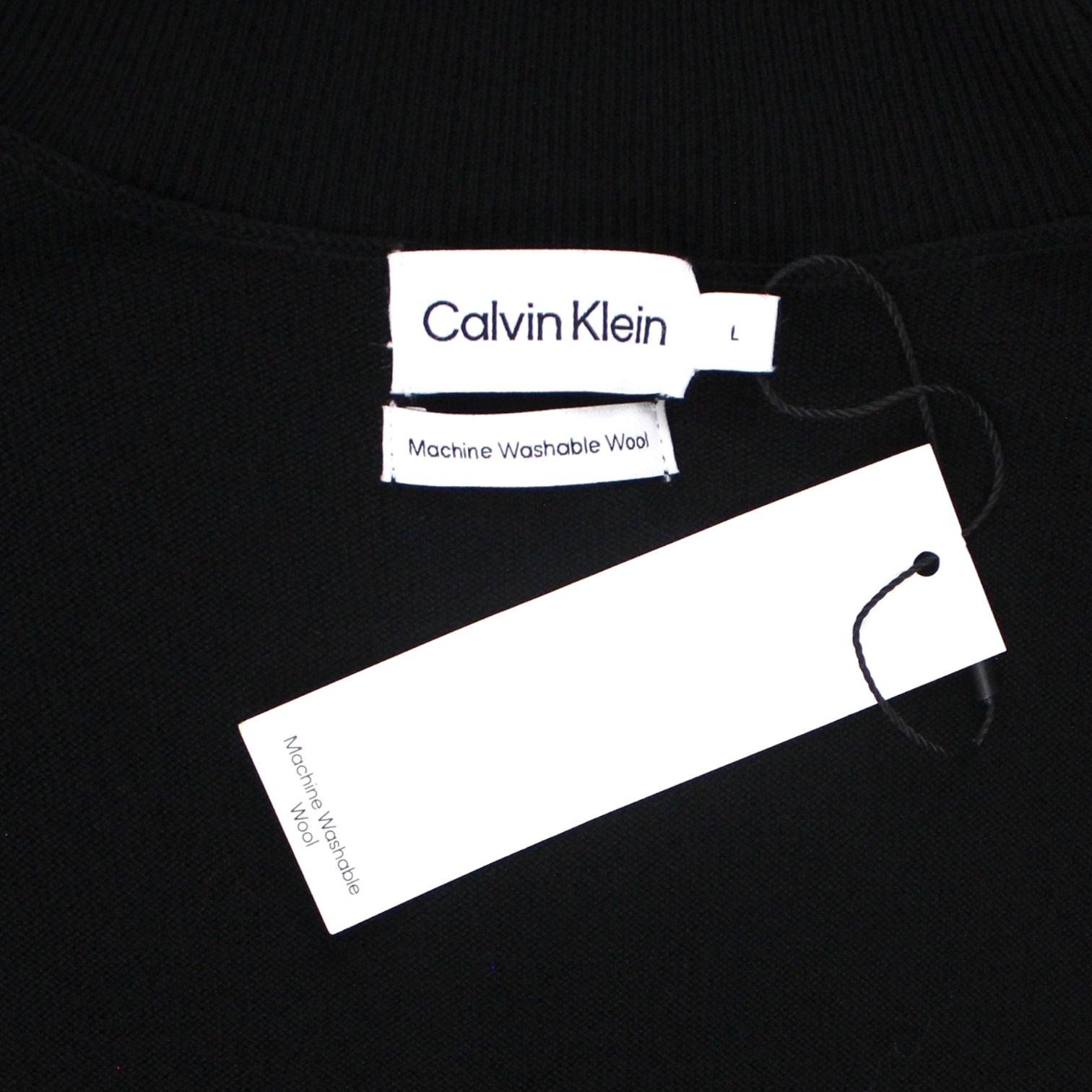 Calvin Klein Black Wool Polo Neck Jumper