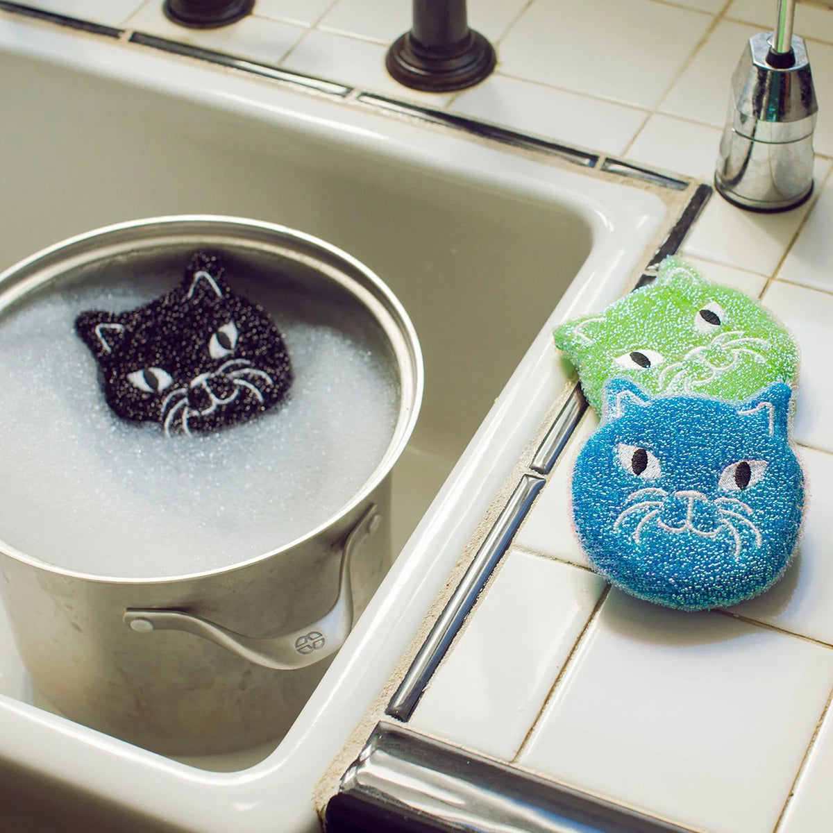 Kitty Scrub Sponge Trio