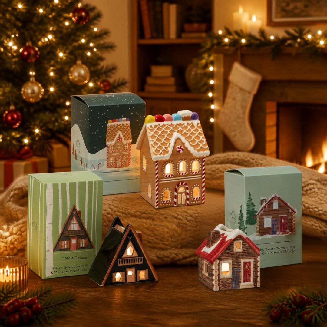 Winter Village - incense & tealight holders - 3 designs