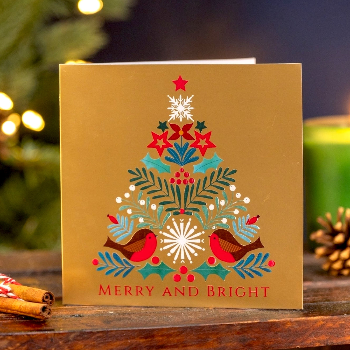 Crisis Gold Christmas Tree Card - Pack of 8