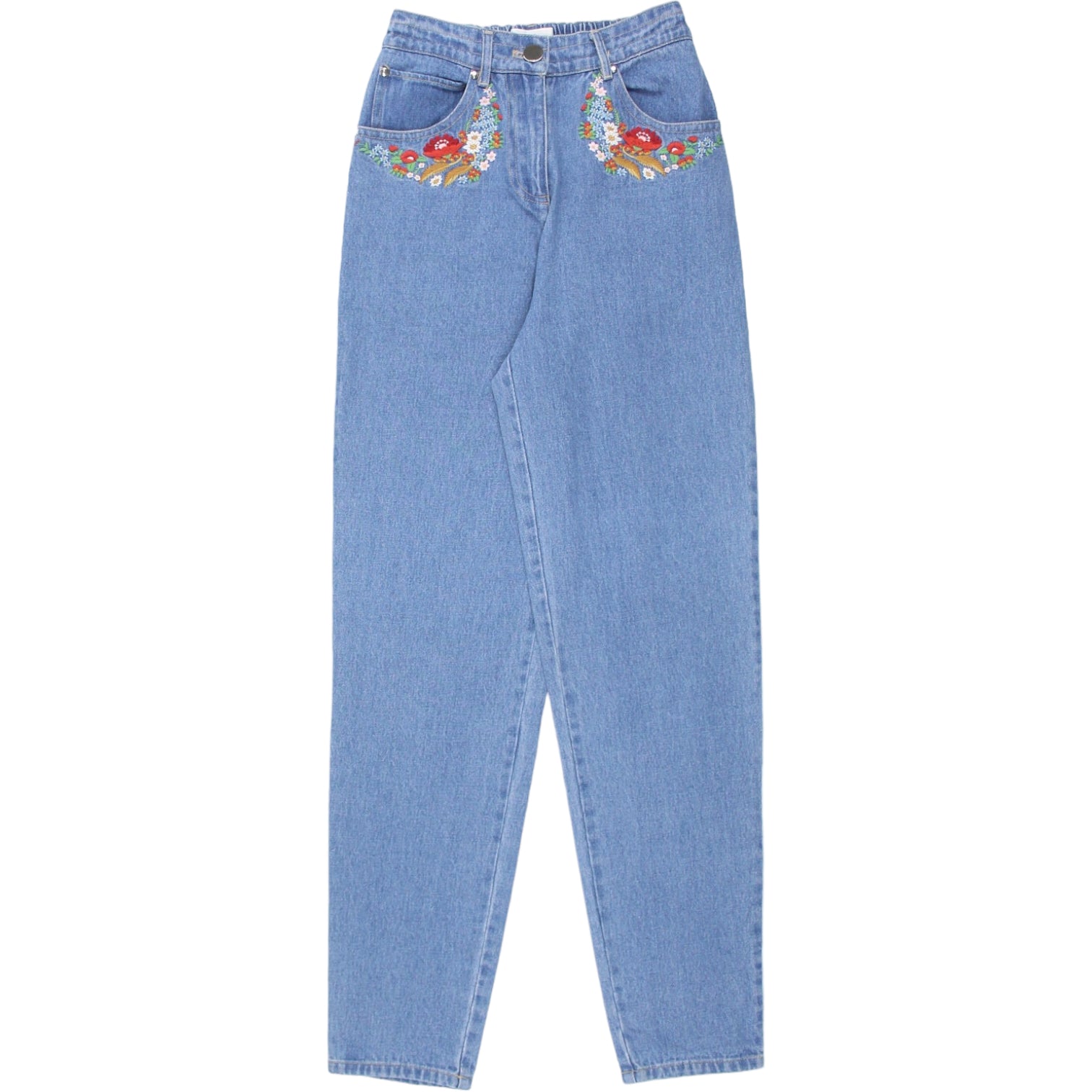 Meadows Blue Begonia Jeans Multi Embroidery