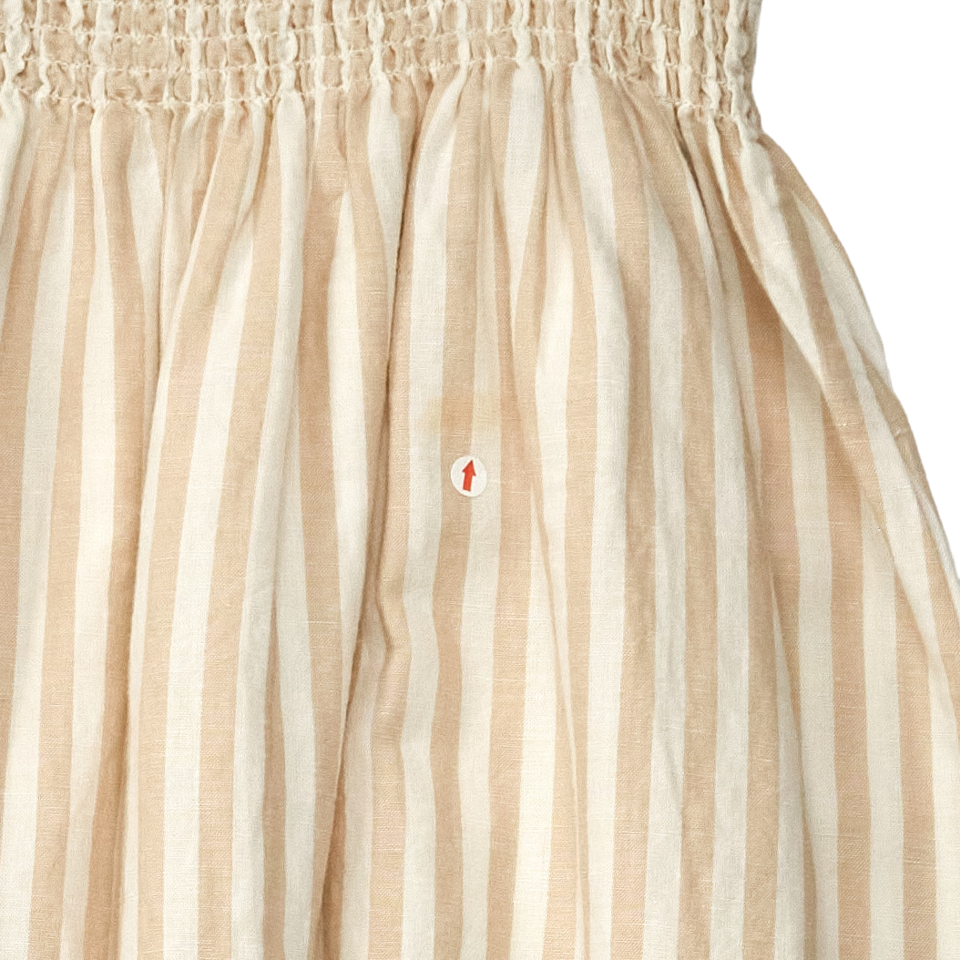 NRBY White/Beige Striped Linen Skirt