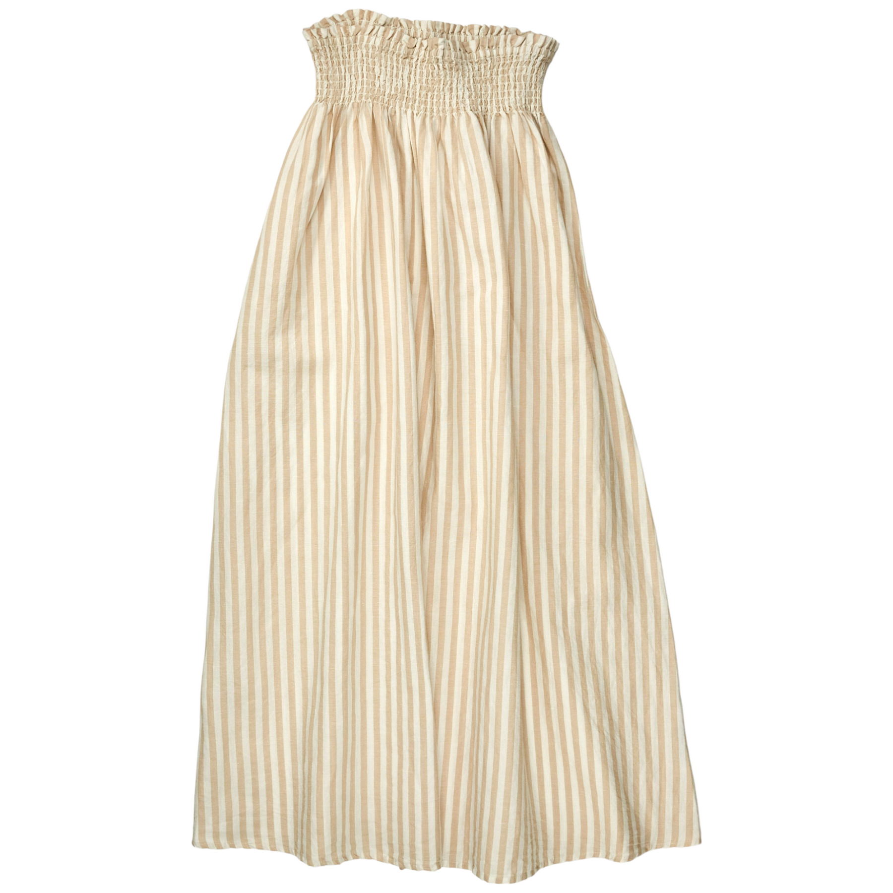 NRBY White/Beige Striped Linen Skirt