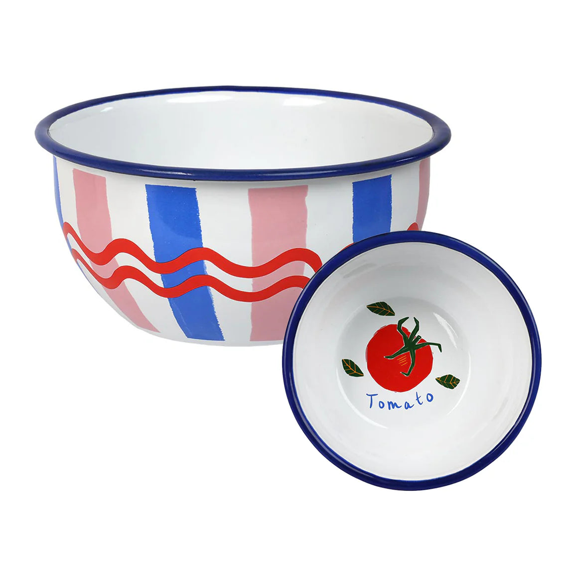 Enamel Bowl - Stripe 16cm