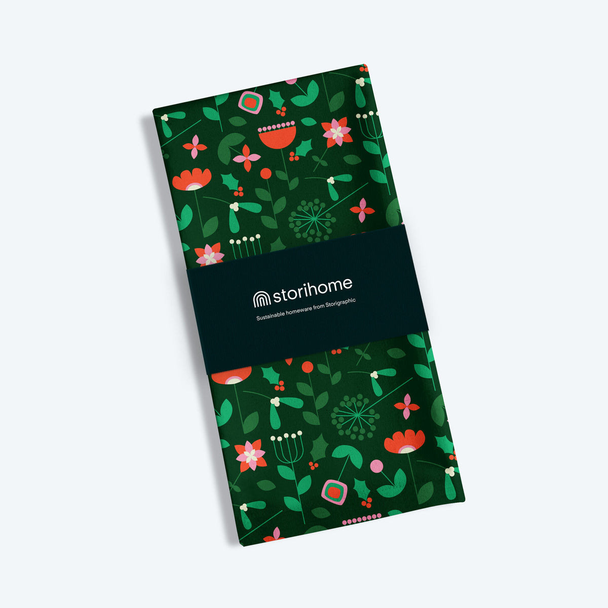 Dinky Festive Bloom — Christmas Cotton Tea Towel