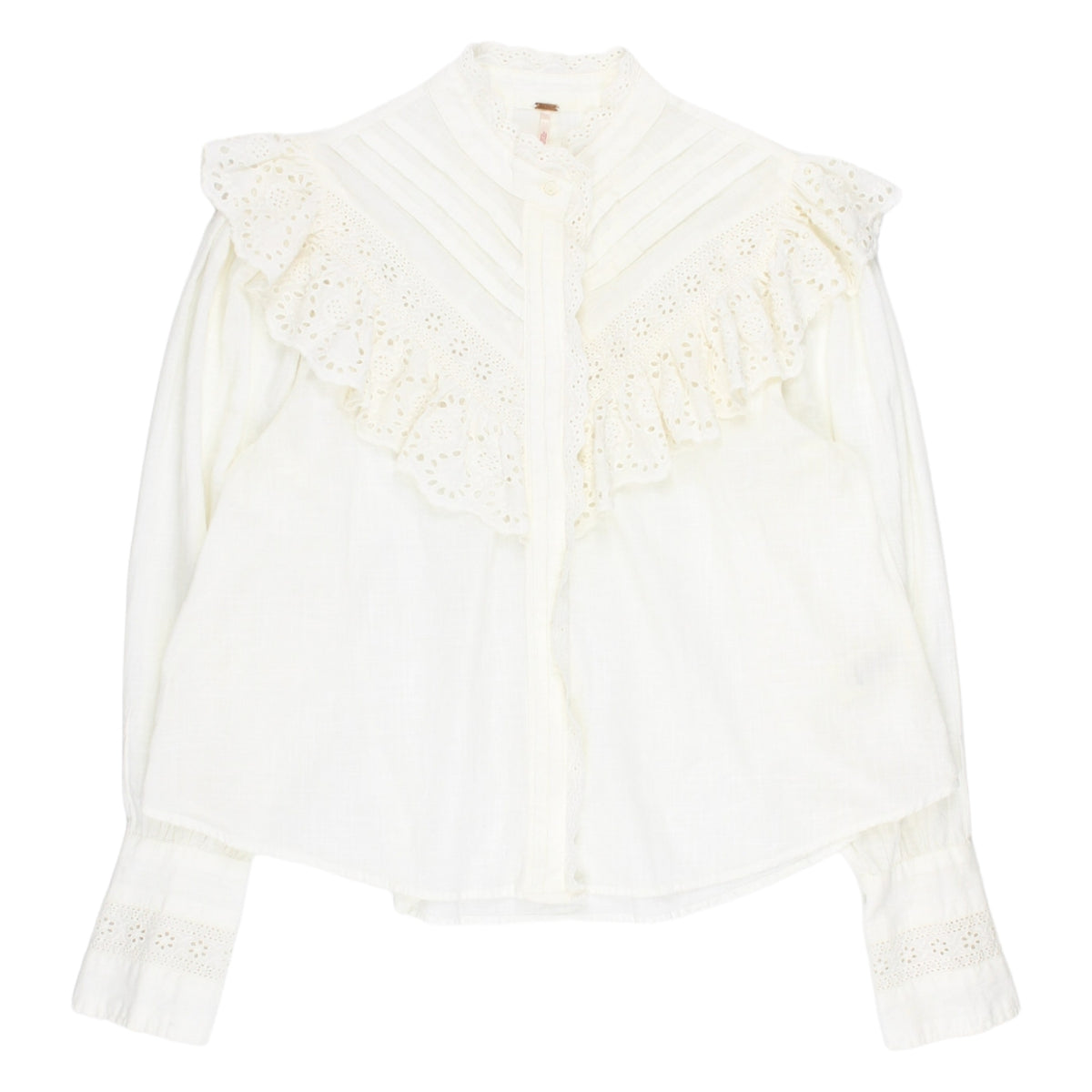 Free People White Broderie Anglais Blouse