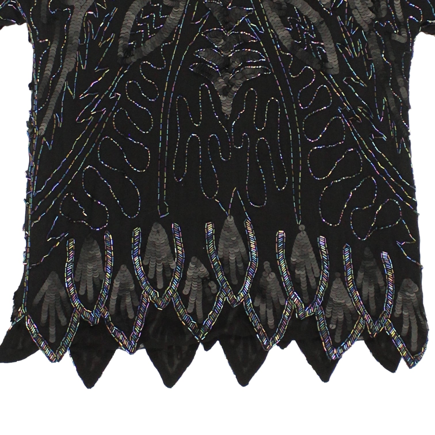 Vintage St Vini Black Beaded & Sequinned Top