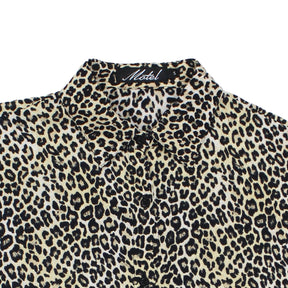 Motel Cream Leopard Print Tie top