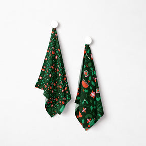 Dinky Festive Bloom — Christmas Cotton Tea Towel