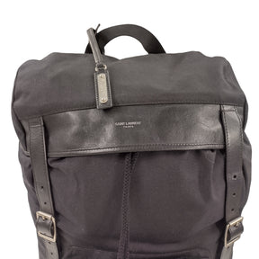 Saint Laurent Black Nylon/Leather Back Pack