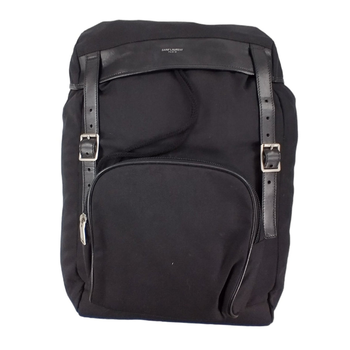 Saint Laurent Black Nylon/Leather Back Pack