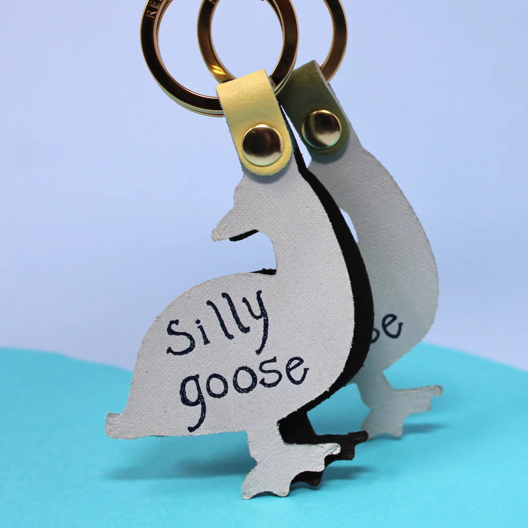 Silly Goose Keyring - Sage Green