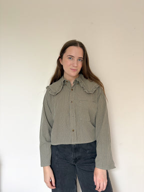 Grandpa's Shirts Khaki Statement Collar Shirt