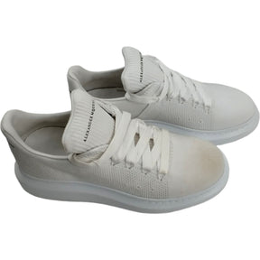 Alexander McQueen White Wedge Sole Knit Sneaker