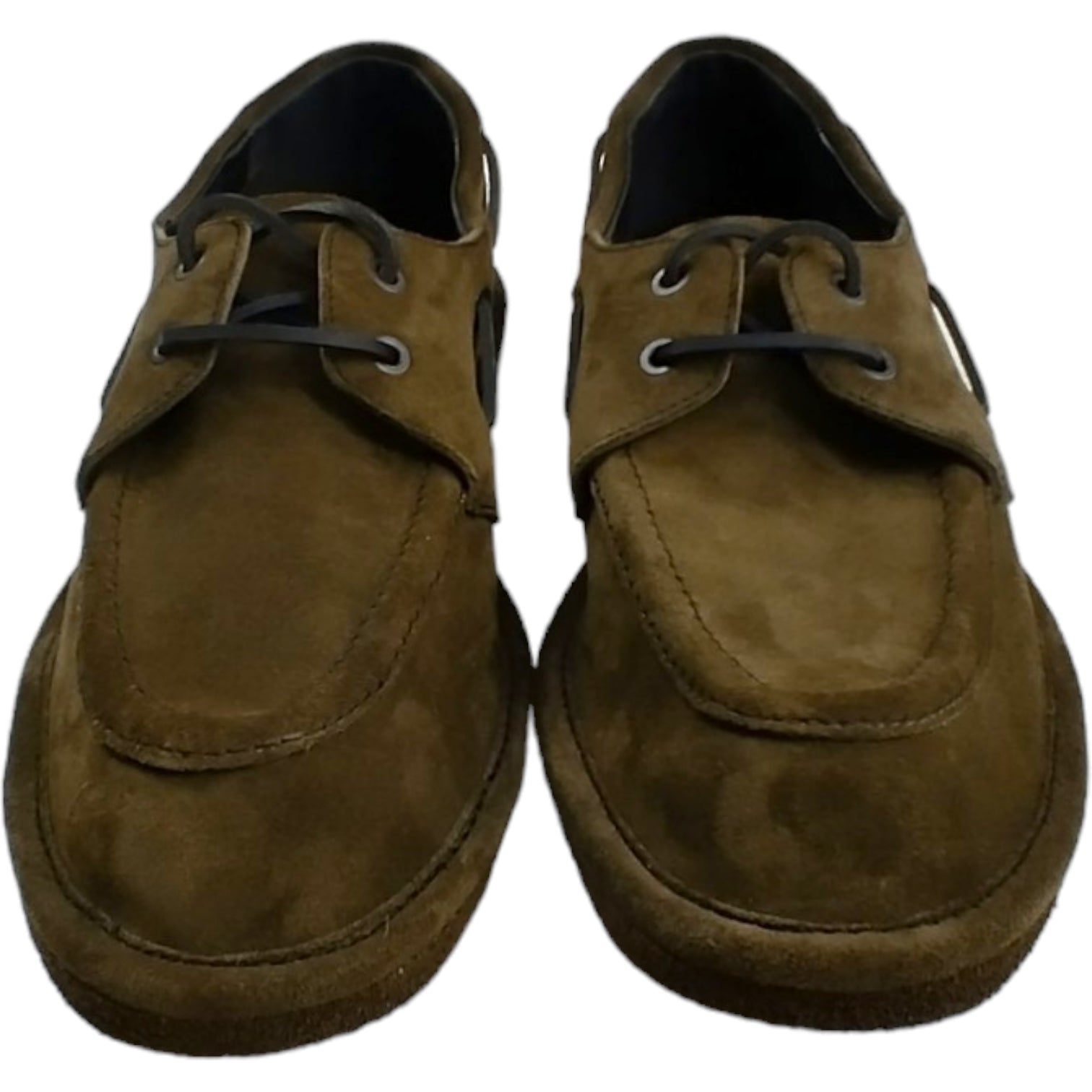 Dries Van Noten Khaki Suede Boat Shoe