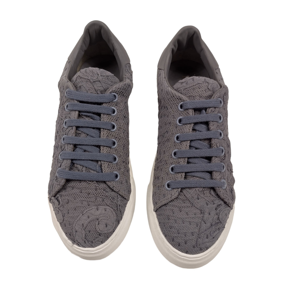 By Walid Grey Lace Sneakers